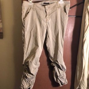 Decoded khaki ruched legs with zippers SZ 11